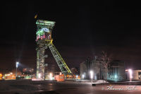Alsdorf-Mitte, Anna-Platz, Foto-Nr. 4, 21.02.2010<br />Förderturm bei Nacht