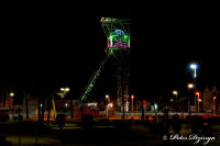 Alsdorf-Mitte, Anna-Platz, Foto-Nr. 5, 21.02.2010<br />Förderturm bei Nacht<br />Aufgenommen vom Zentralparkplatz