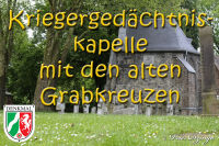 Sehenswürdigkeiten, Kriegergedächtniskapelle mit den alten Grabkreuzen, Foto-Nr. 2, 02.04.2011<br />Offizielles Denkmal der Stadt Alsdorf|50.87791075,6.16194069